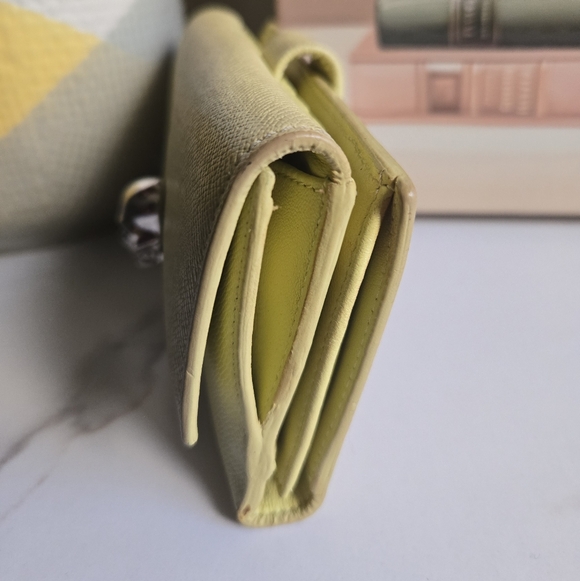 Alexander McQueen Yellow Saffiano Leather Trifold Wallet - Picture 13 of 16